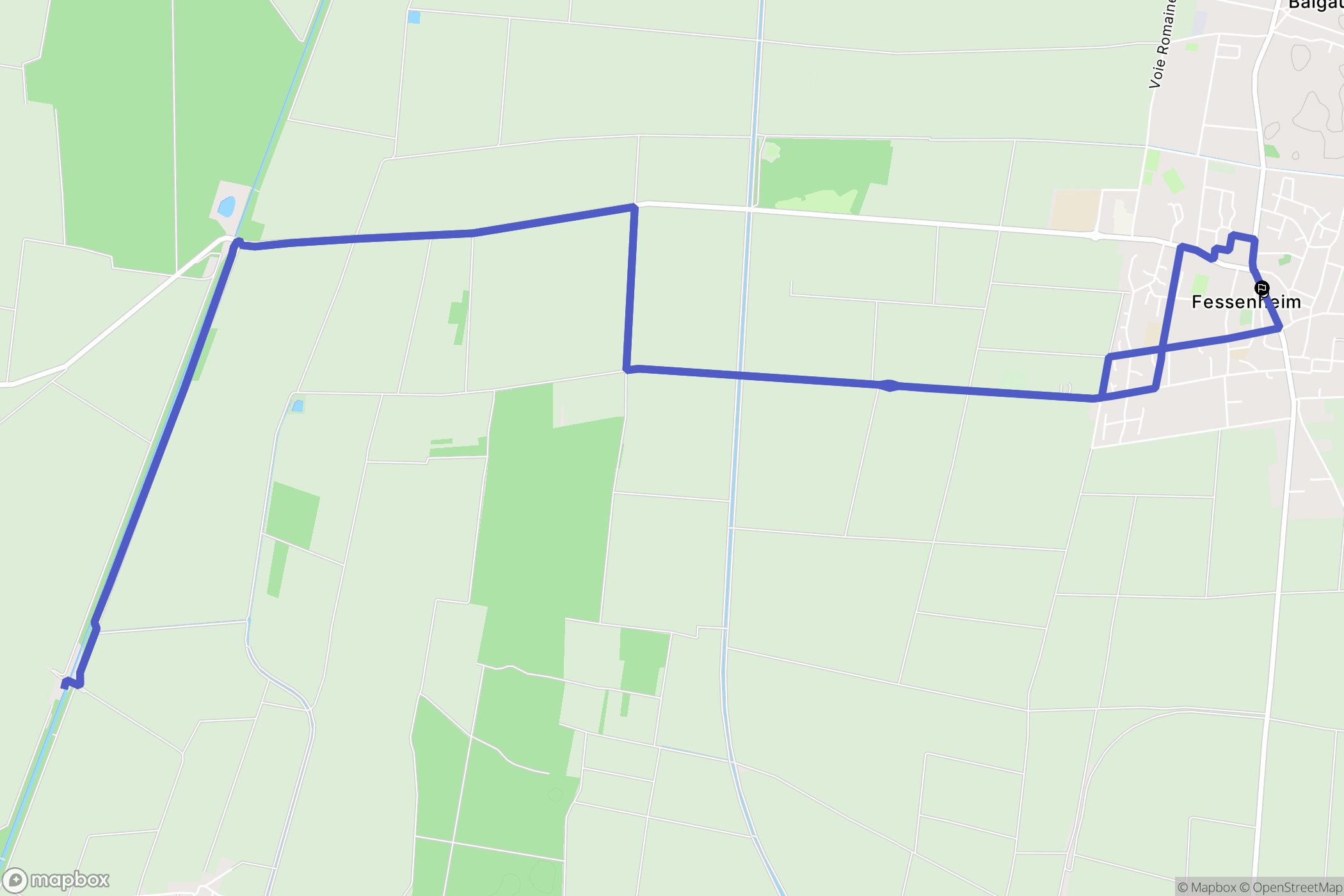 Fessenheim : carte du parcours de randonnée - France