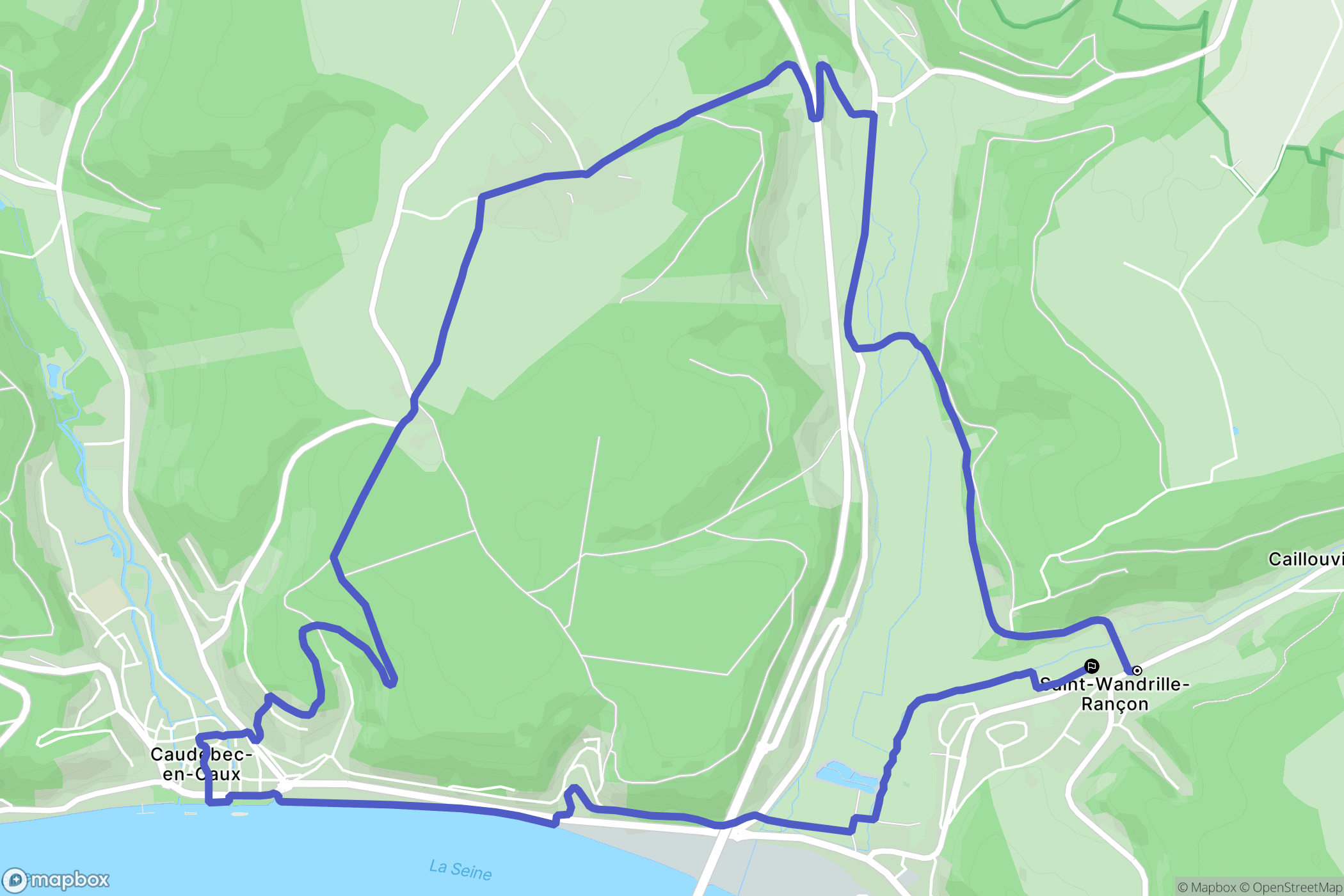 Rives-en-Seine : carte du parcours de randonnée - France