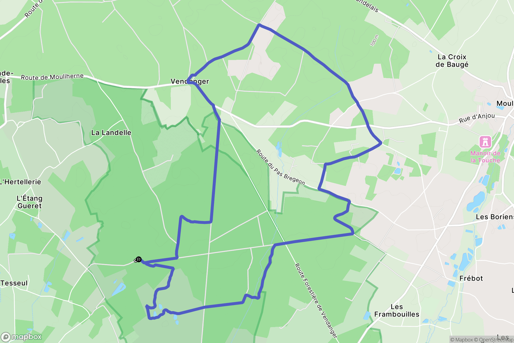 Longué-Jumelles : carte du parcours de randonnée - France