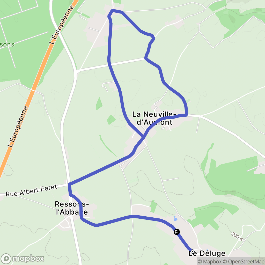 La Drenne : carte du parcours de randonnée - France