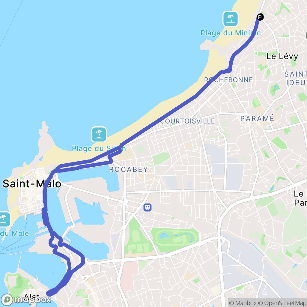 Saint-Malo : carte du parcours de randonnée - France