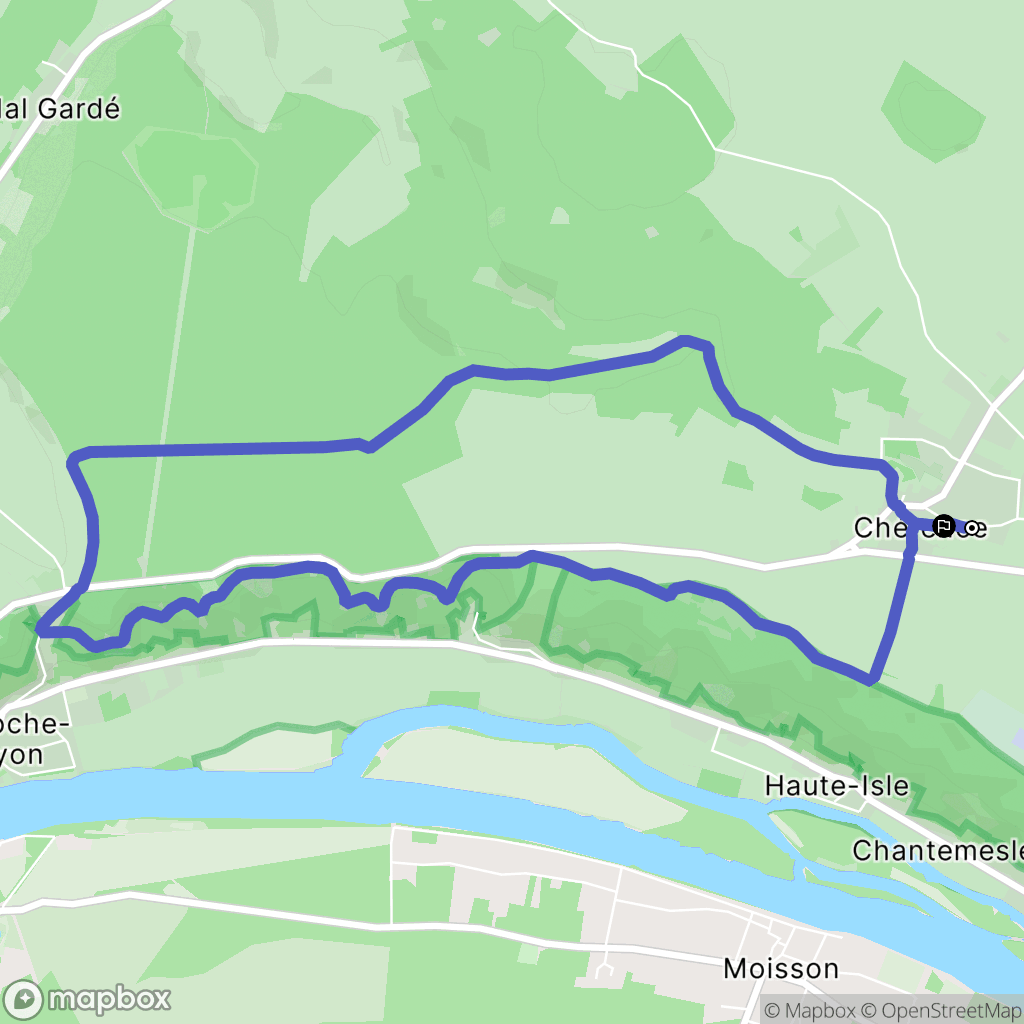 Chérence : carte du parcours de randonnée - France