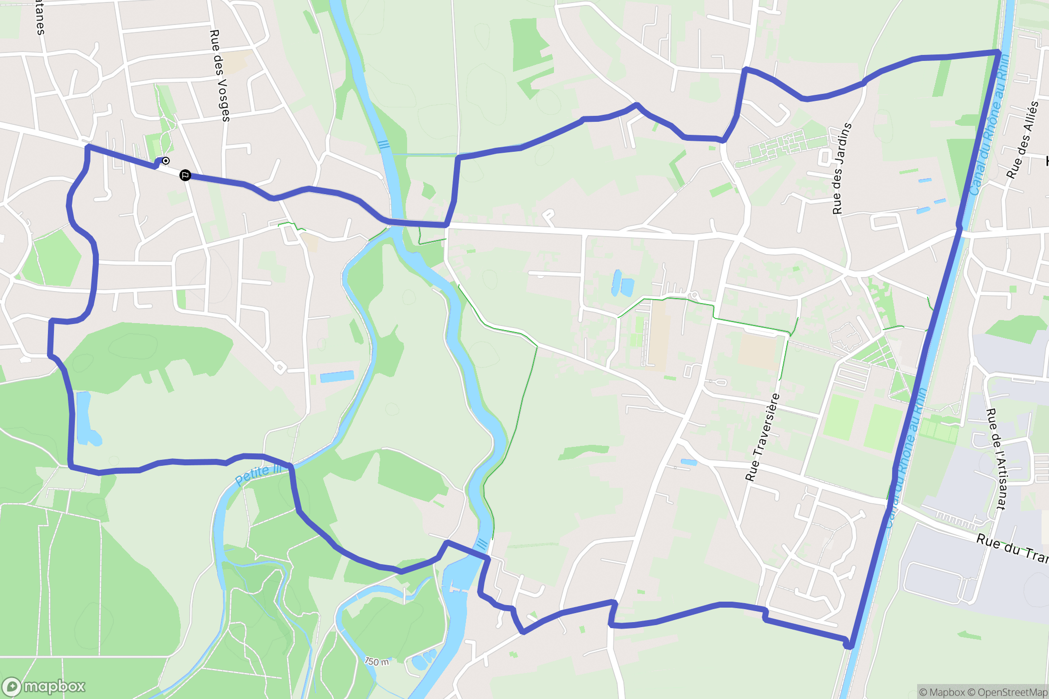 Fegersheim : carte du parcours de randonnée - France