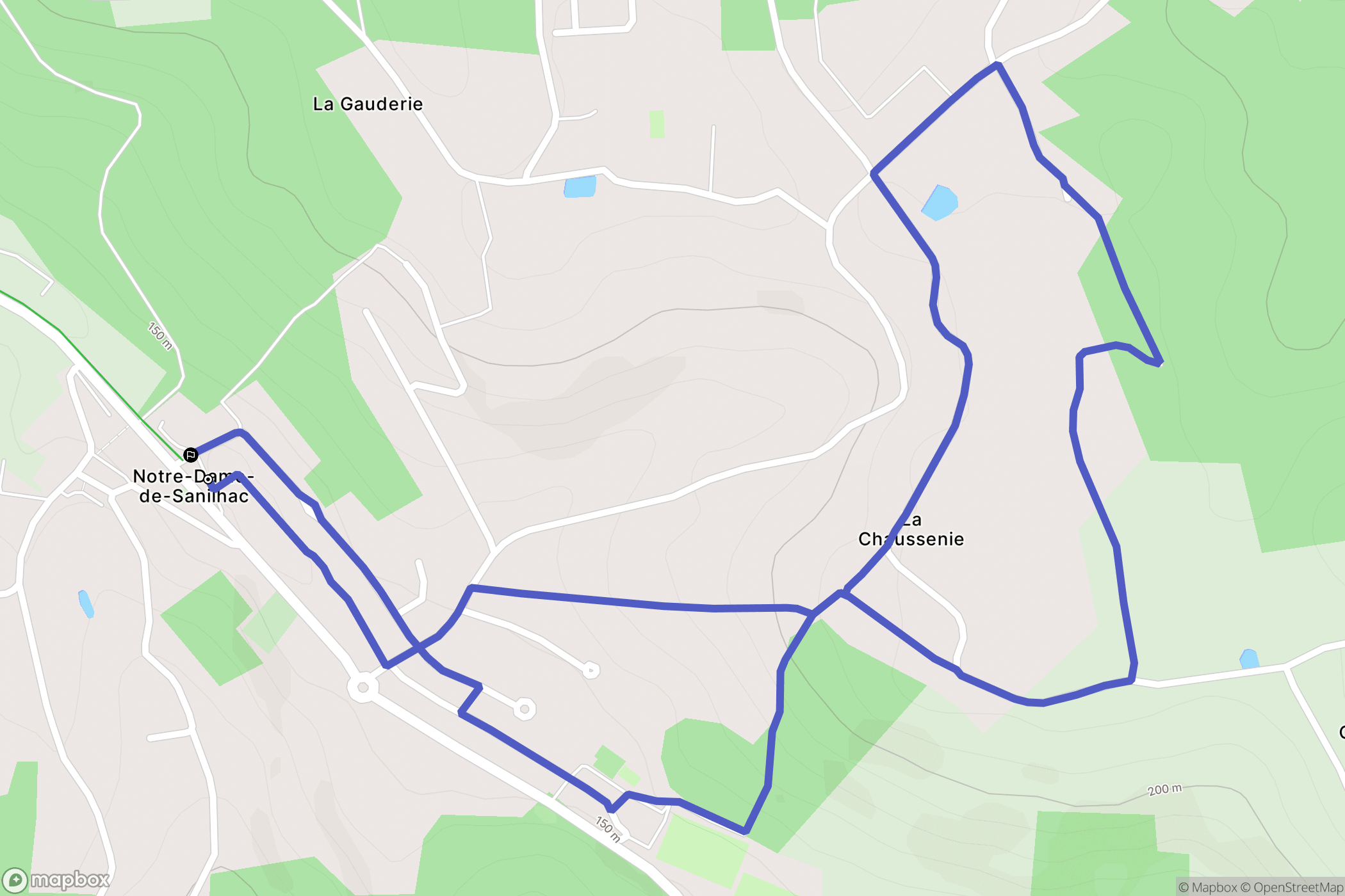 Sanilhac : carte du parcours de randonnée - France