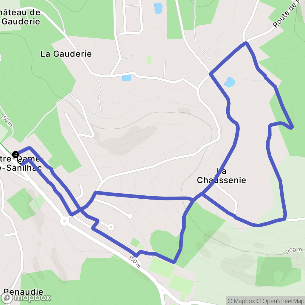 Sanilhac : carte du parcours de randonnée - France