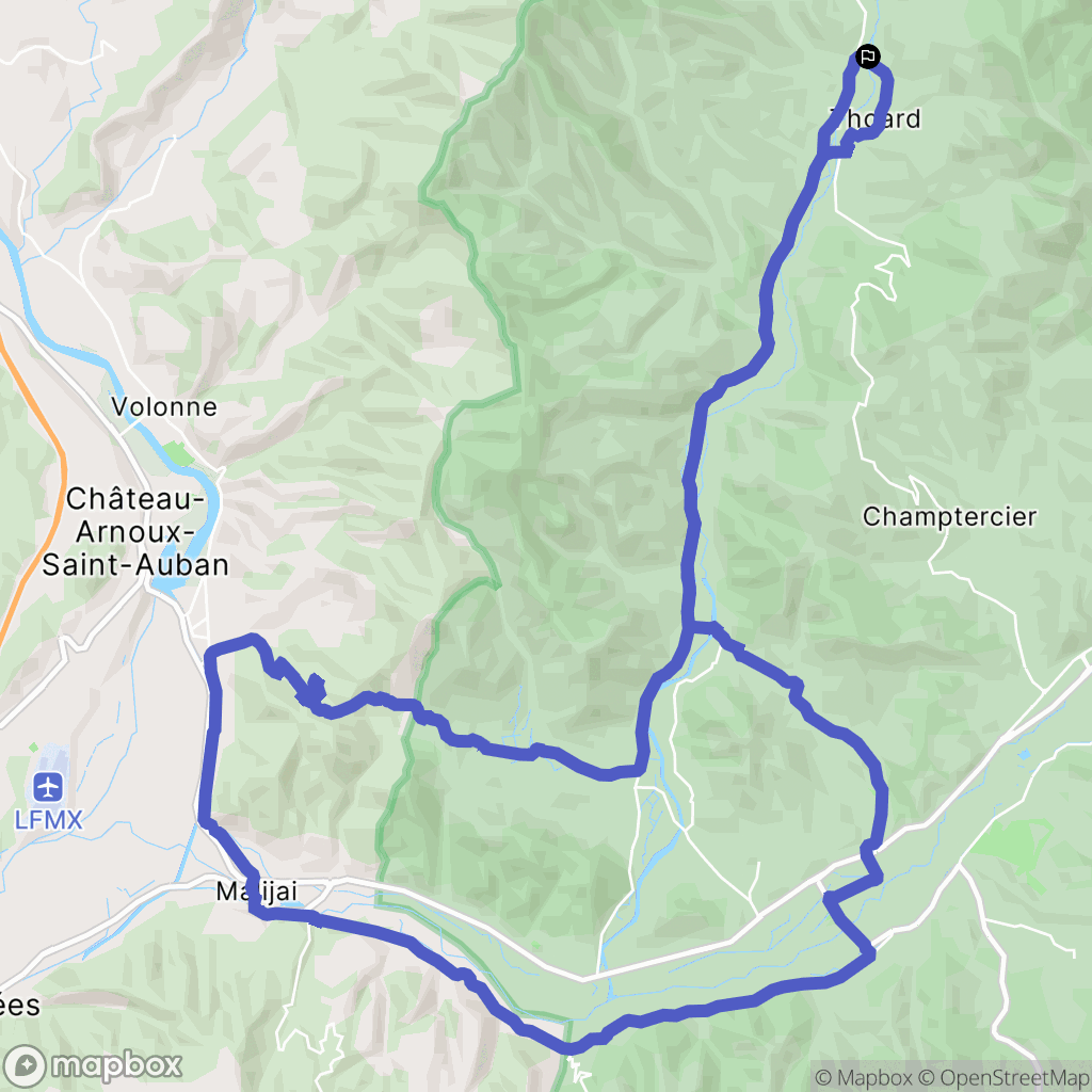 Thoard : carte du parcours de randonnée - France