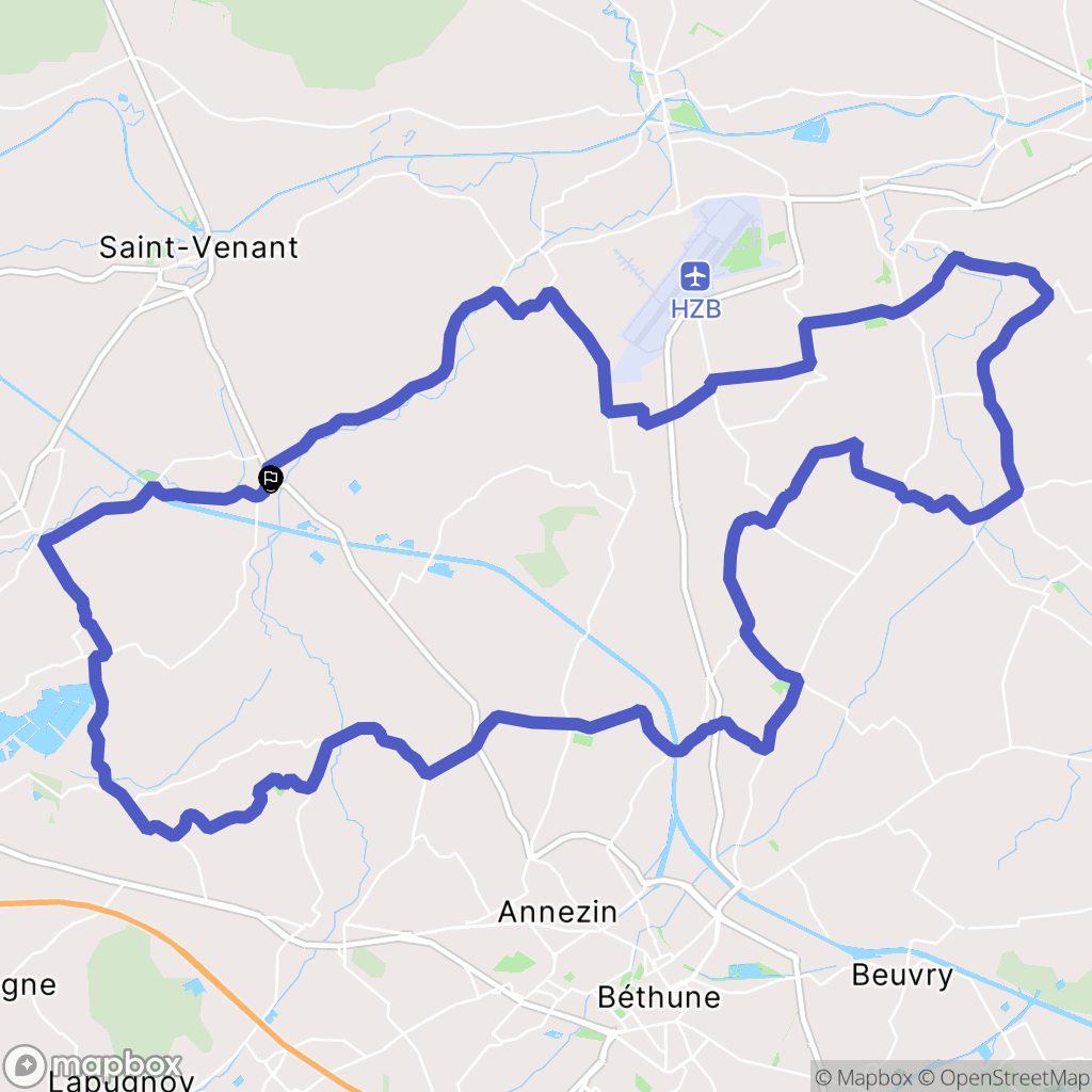 Robecq : carte du parcours de randonnée - France