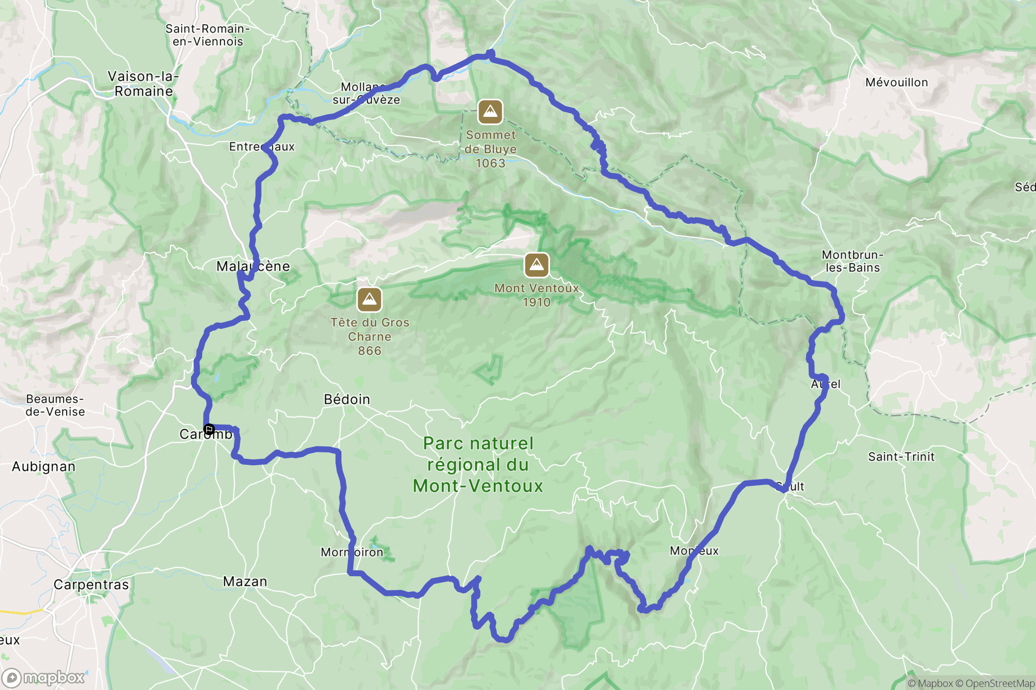Caromb: routekaart voor buitenactiviteiten - France