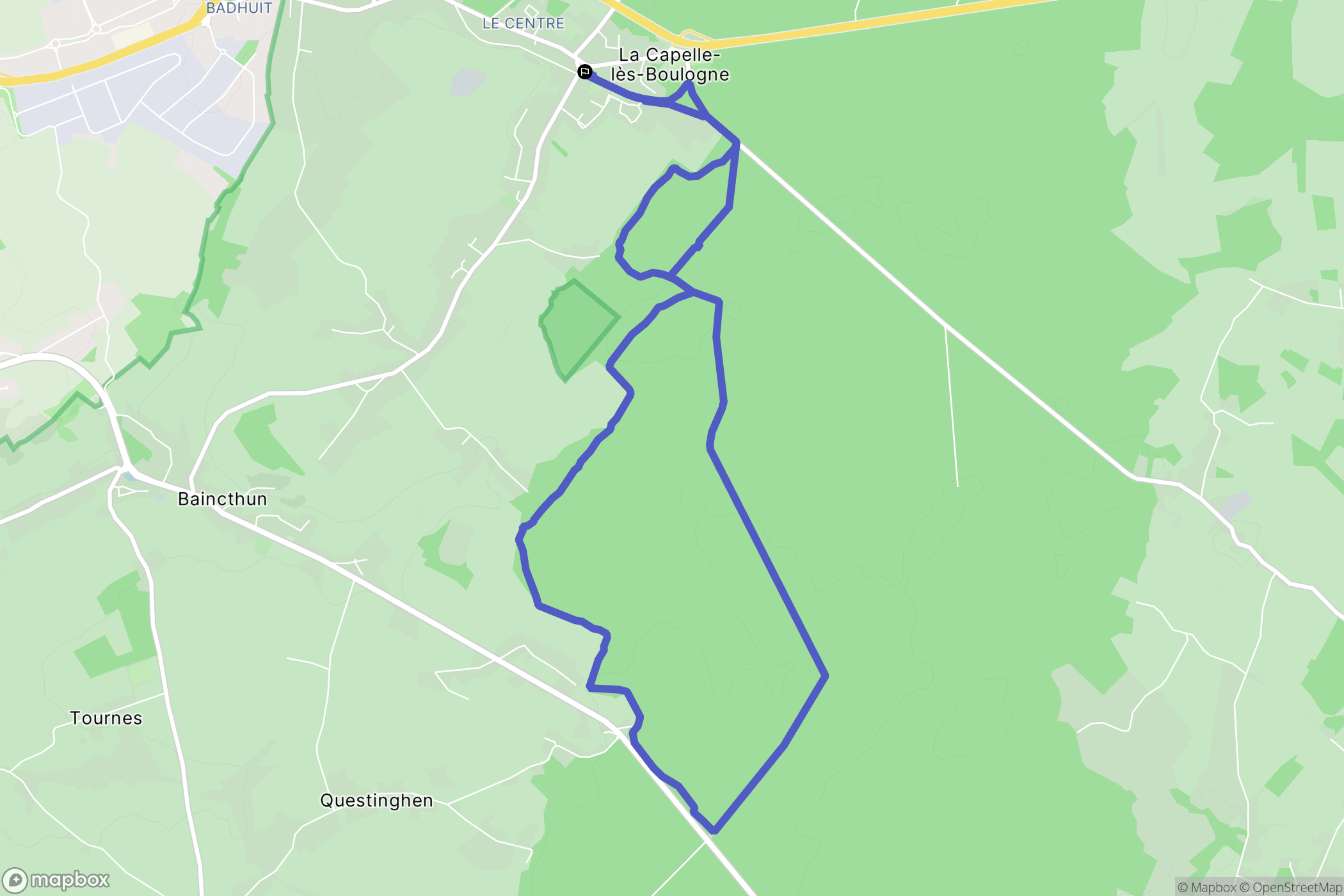 La Capelle-lès-Boulogne : carte du parcours de randonnée - France