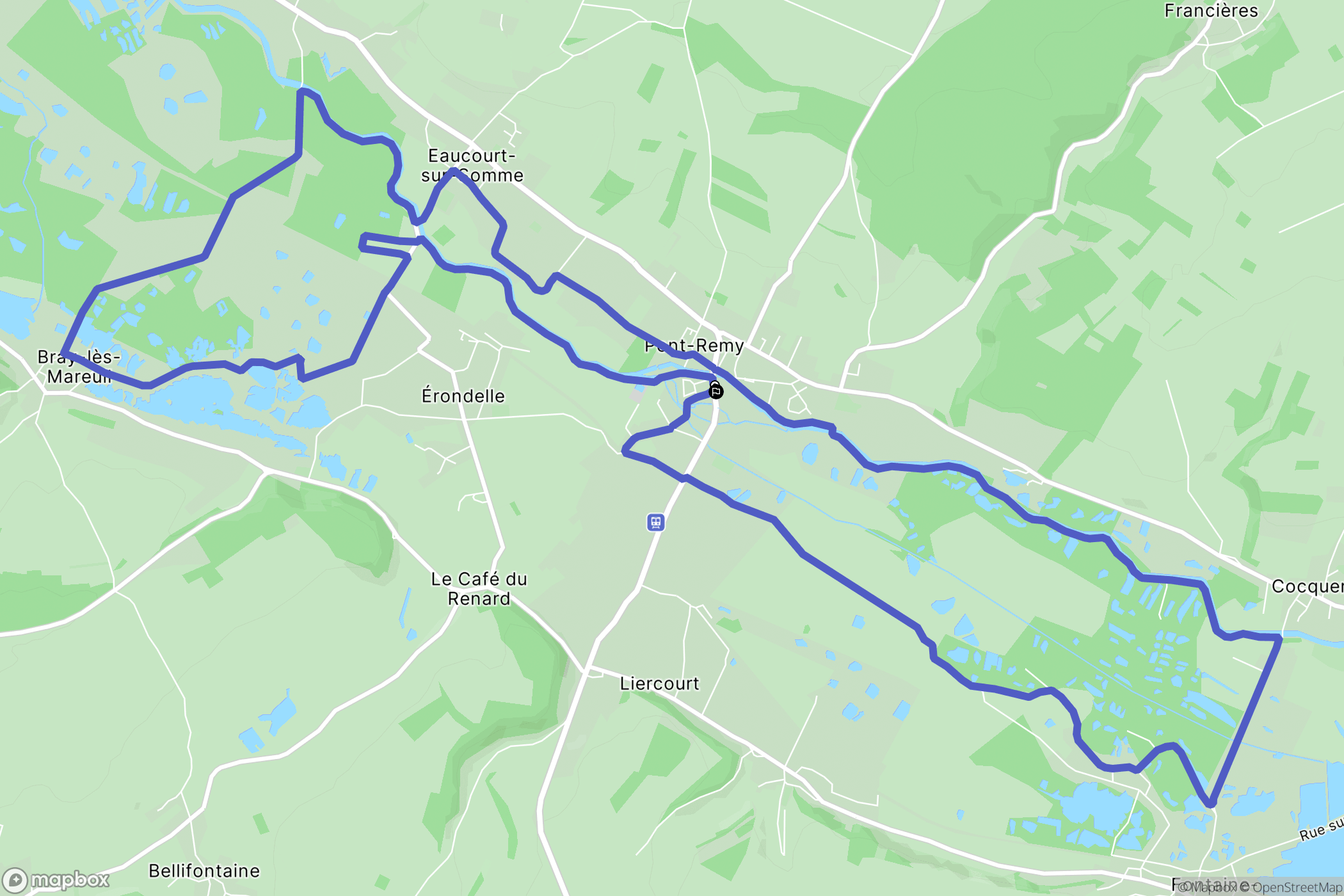 Pont-Remy : carte du parcours de randonnée - France