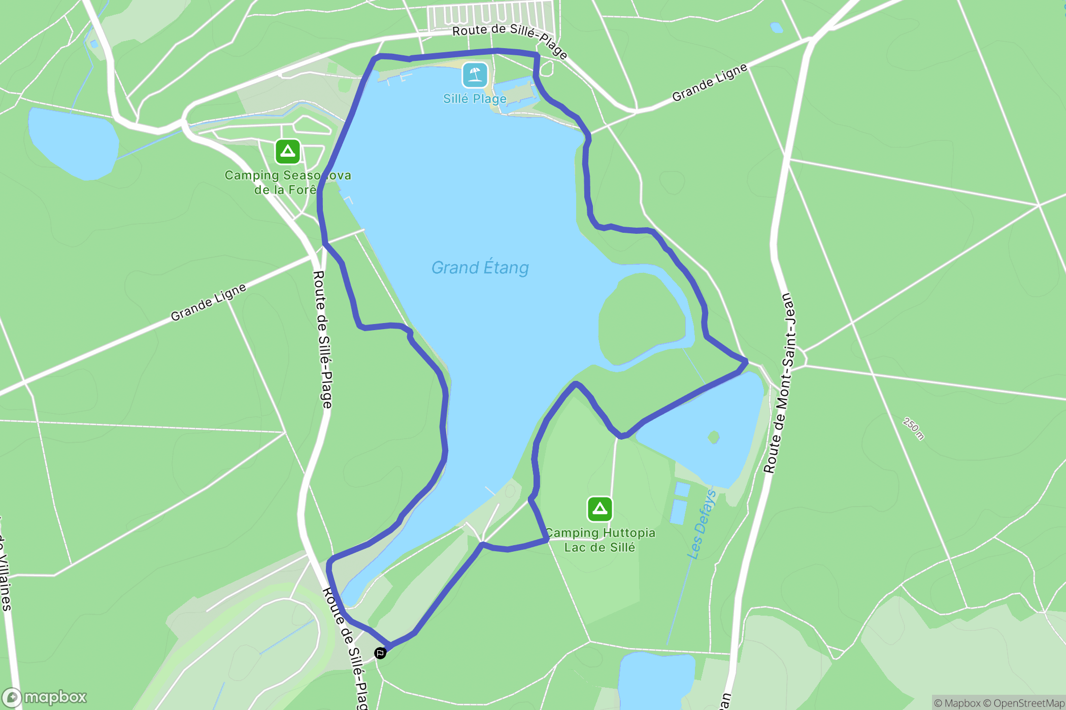 Sillé-le-Guillaume : carte du parcours de randonnée - France