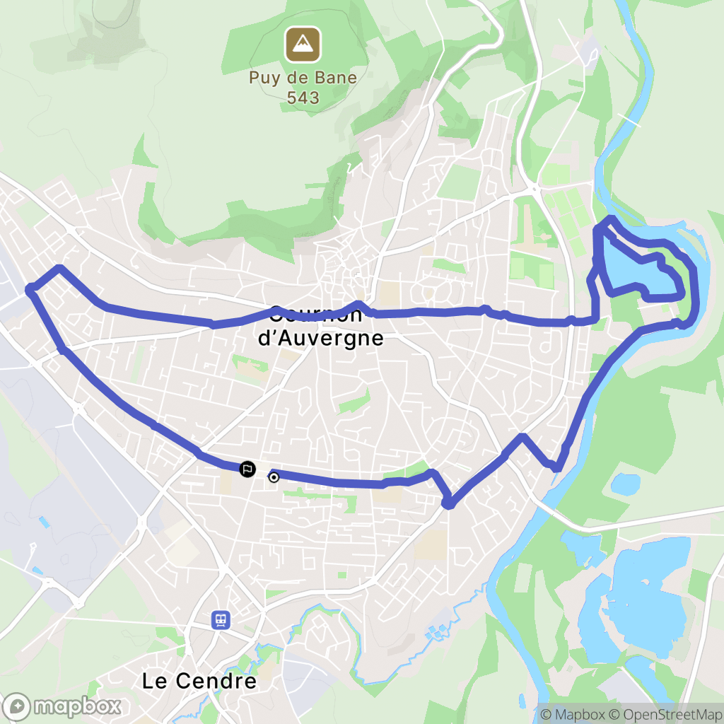 Cournon-d'Auvergne : carte du parcours de randonnée - France
