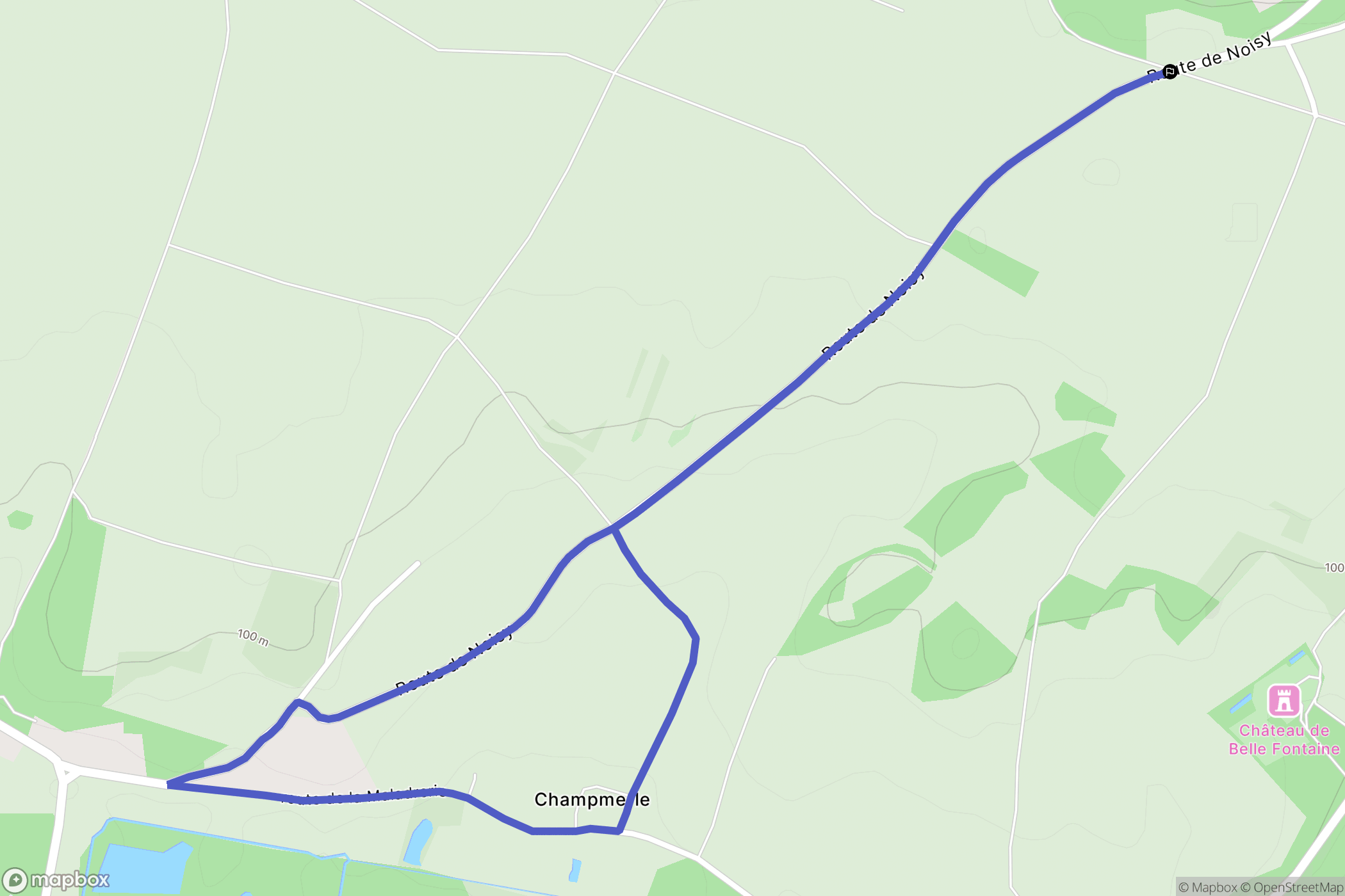 Noisy-Rudignon : carte du parcours de randonnée - France