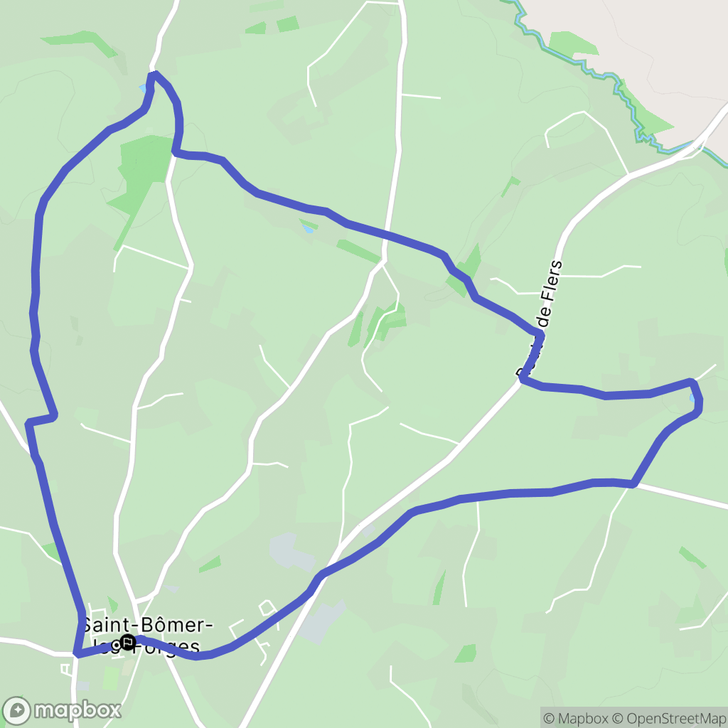 Saint-Bômer-les-Forges : carte du parcours de randonnée - France