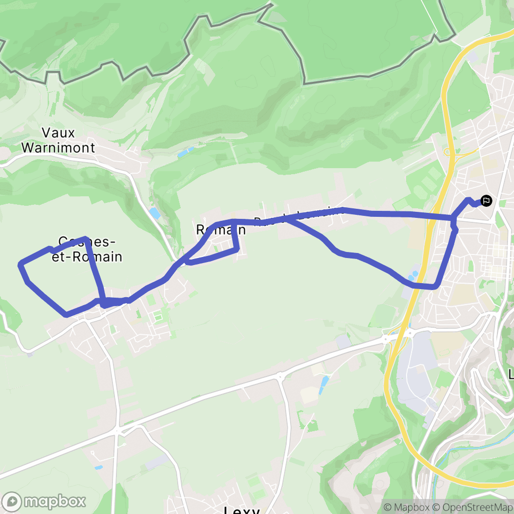 Longwy : carte du parcours de randonnée - France