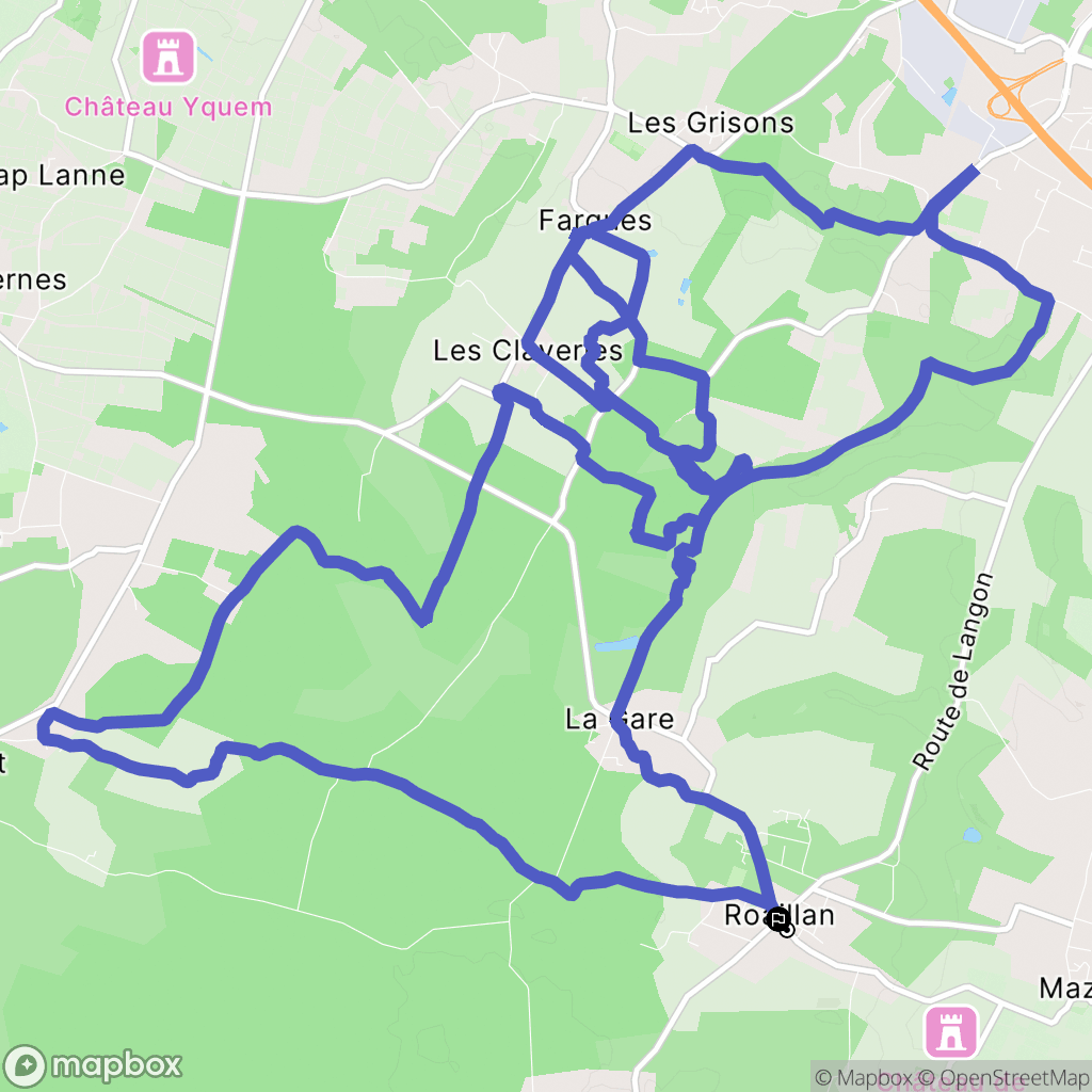 Roaillan : carte du parcours de randonnée - France