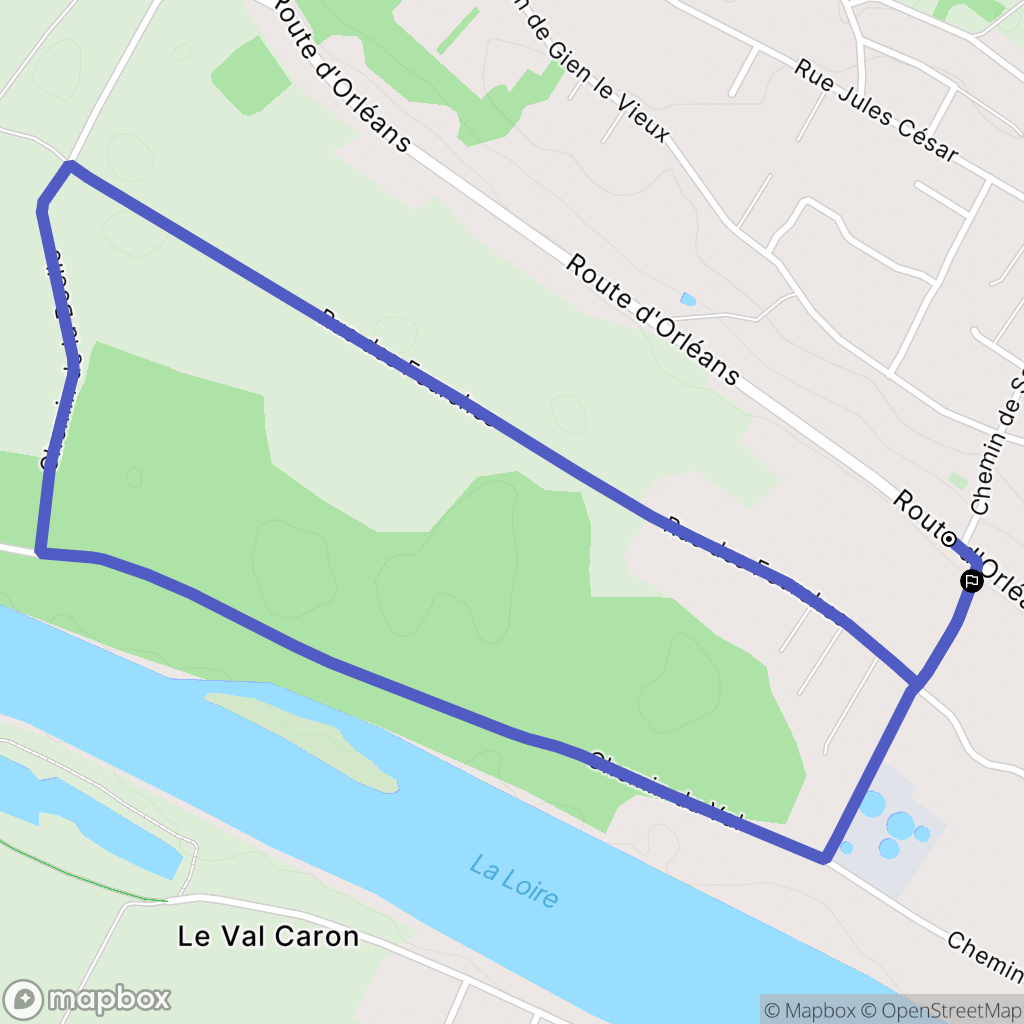 Gien : carte du parcours de randonnée - France