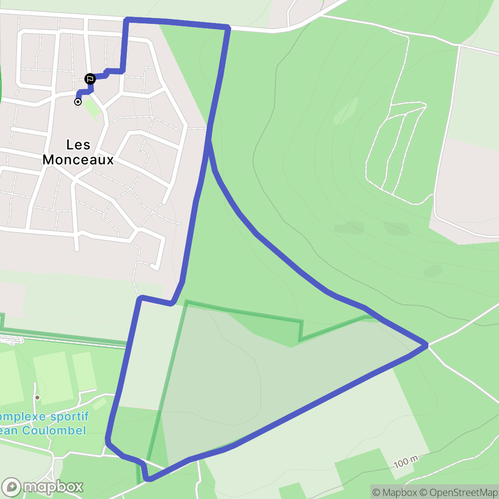 Morigny-Champigny : carte du parcours de randonnée - France