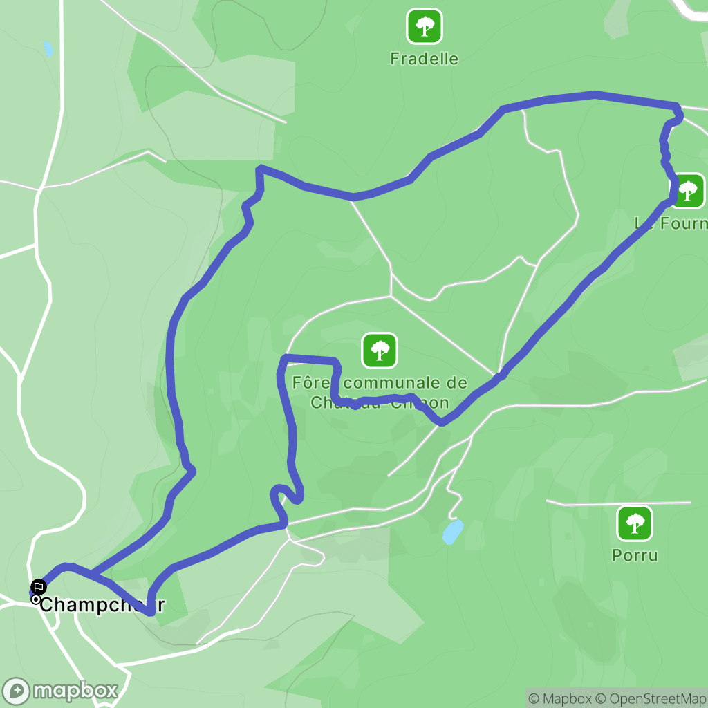 Château-Chinon(Campagne) : carte du parcours de randonnée - France