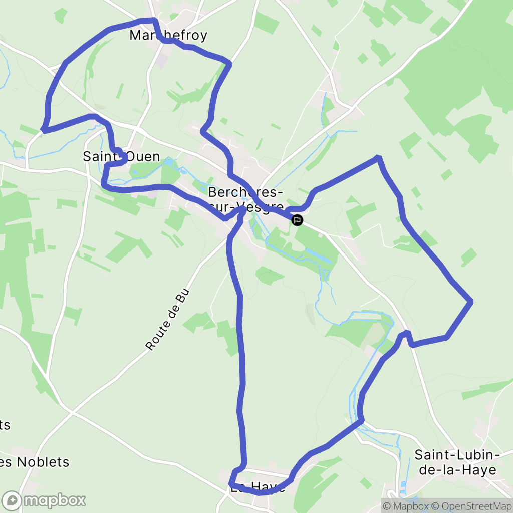Berchères-sur-Vesgre : carte du parcours de randonnée - France