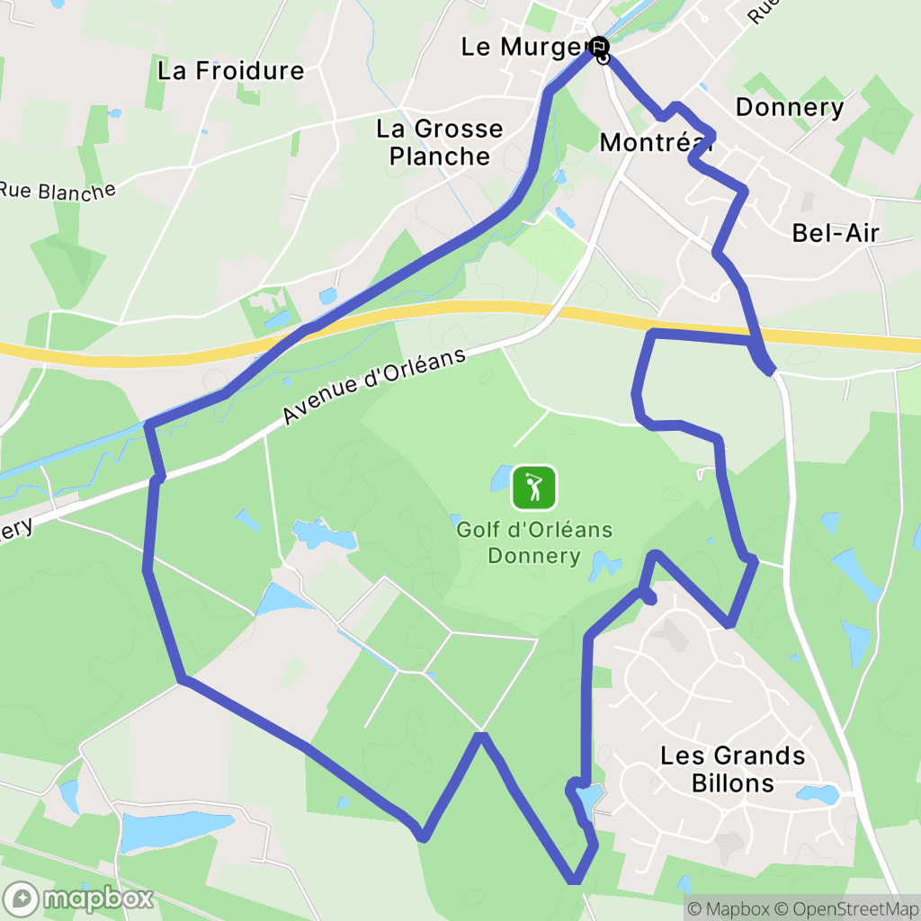 Donnery : carte du parcours de randonnée - France