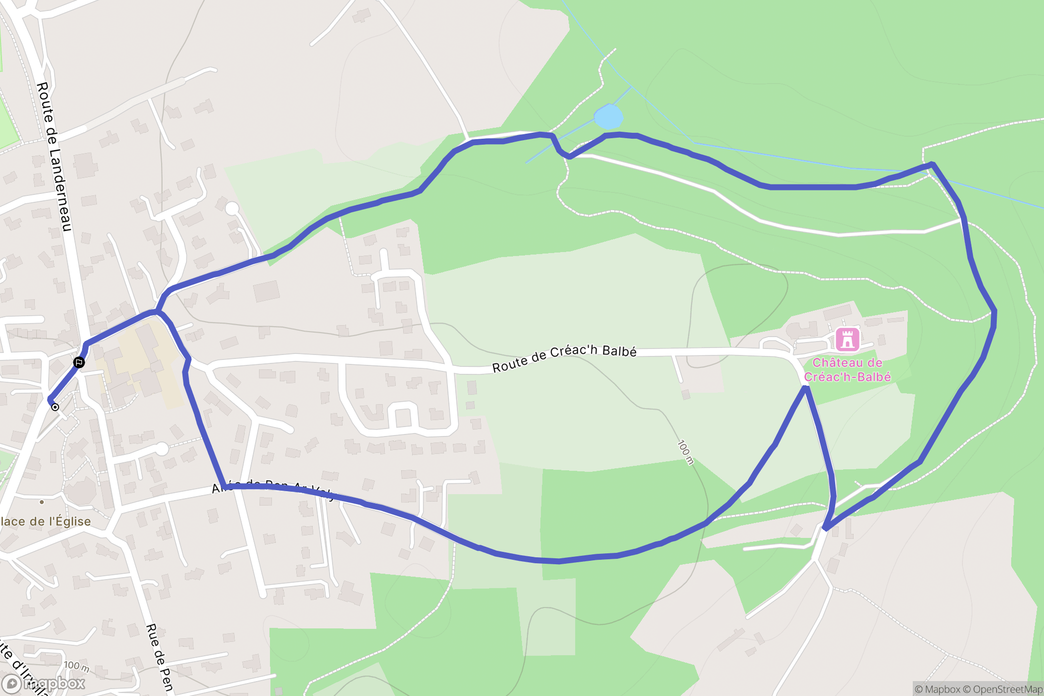 Saint-Urbain : carte du parcours de randonnée - France