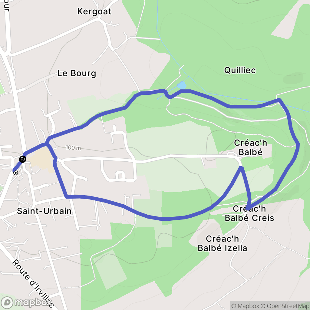 Saint-Urbain : carte du parcours de randonnée - France