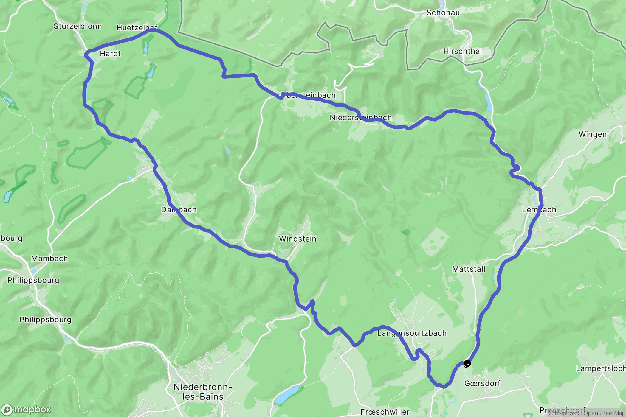 Gœrsdorf : carte du parcours de randonnée - France