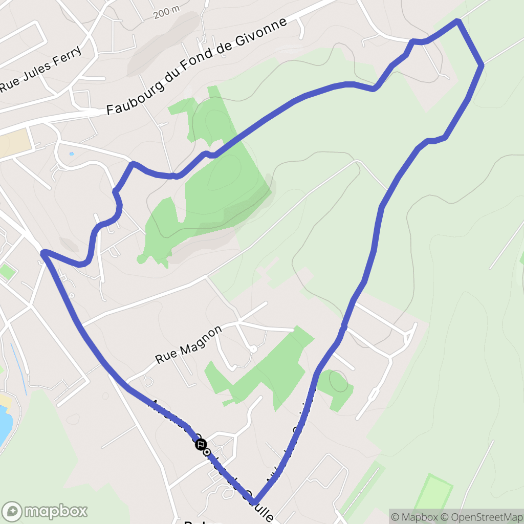 Balan : carte du parcours de randonnée - France