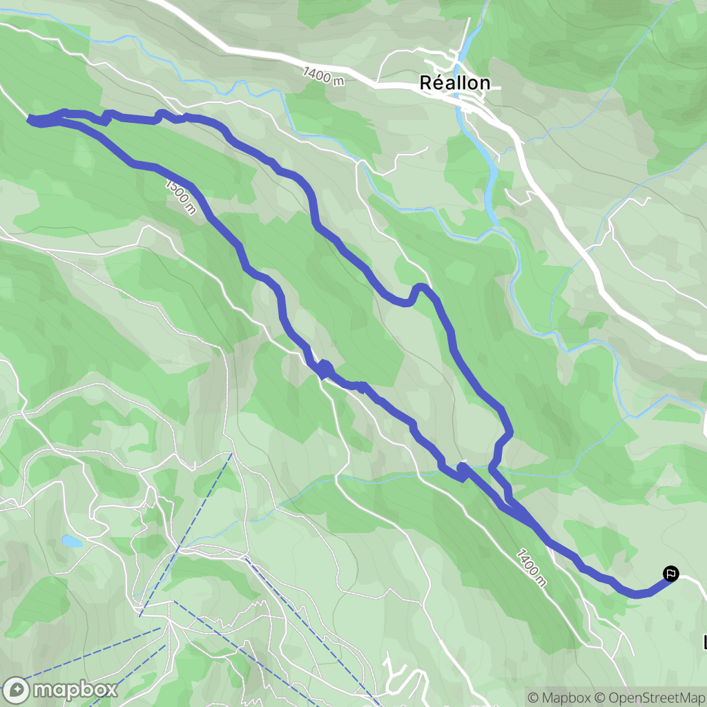 Réallon : carte du parcours de randonnée - France