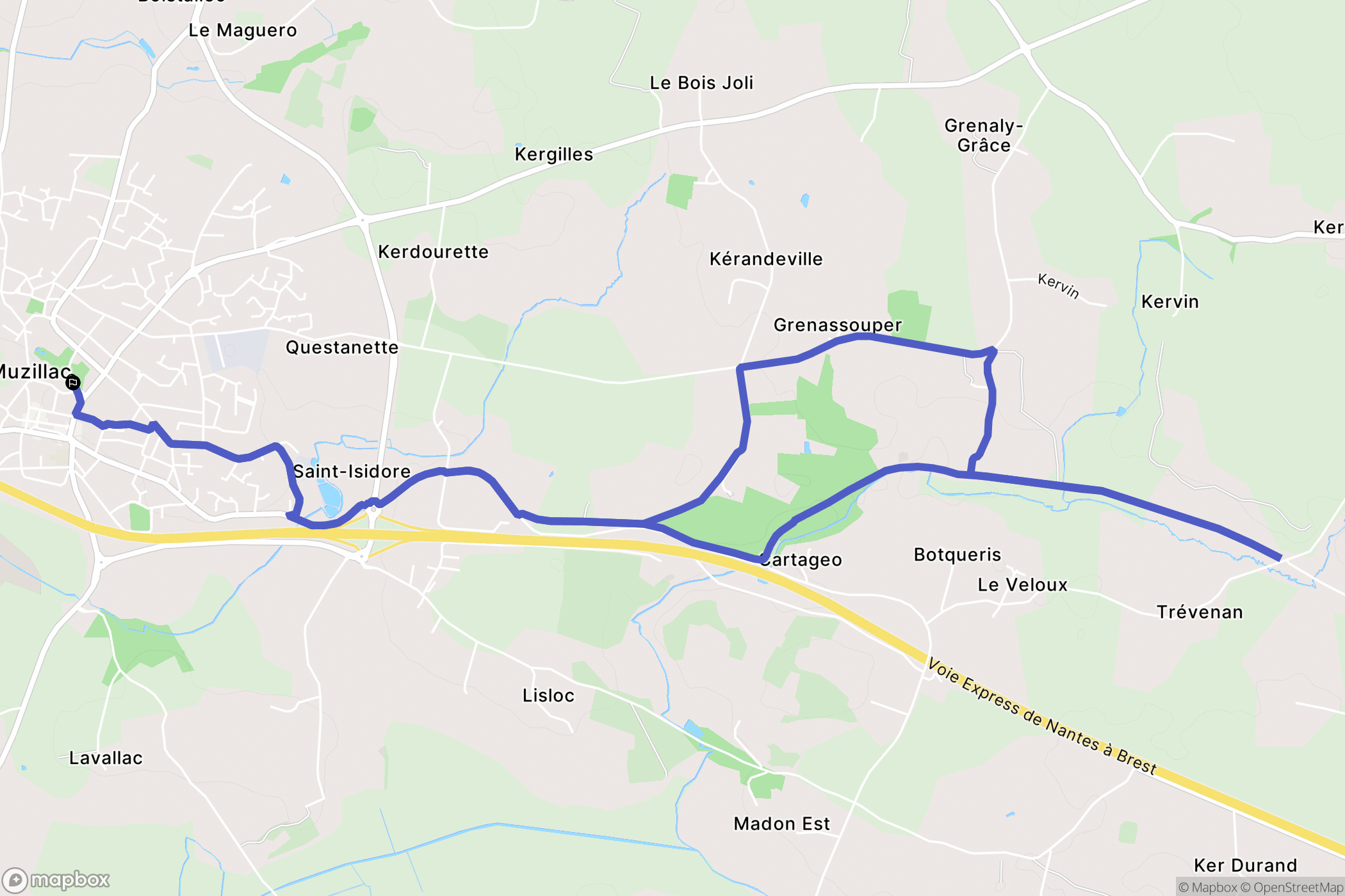 Muzillac : carte du parcours de randonnée - France