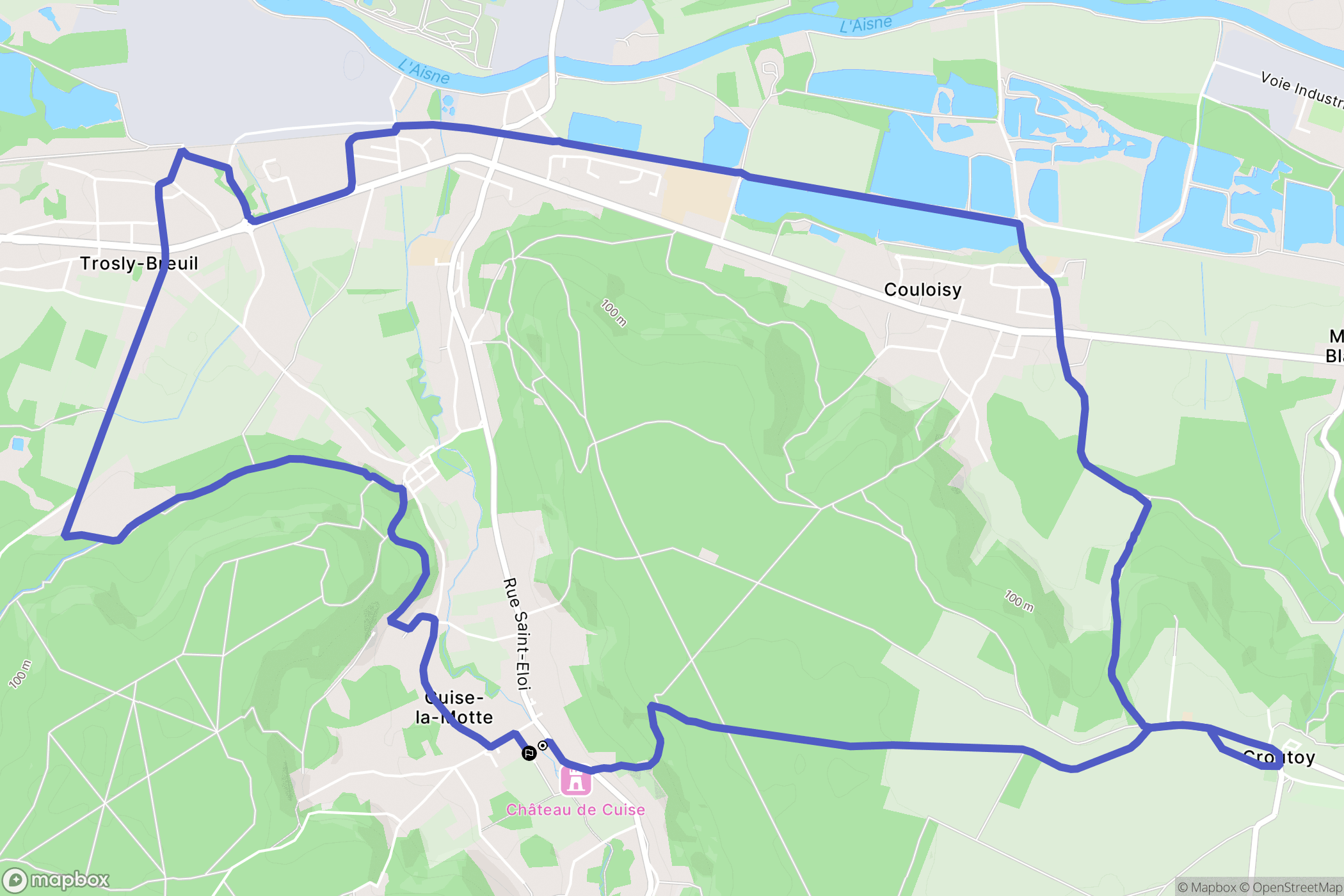 Cuise-la-Motte : carte du parcours de randonnée - France