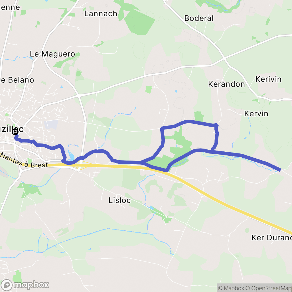 Muzillac : carte du parcours de randonnée - France