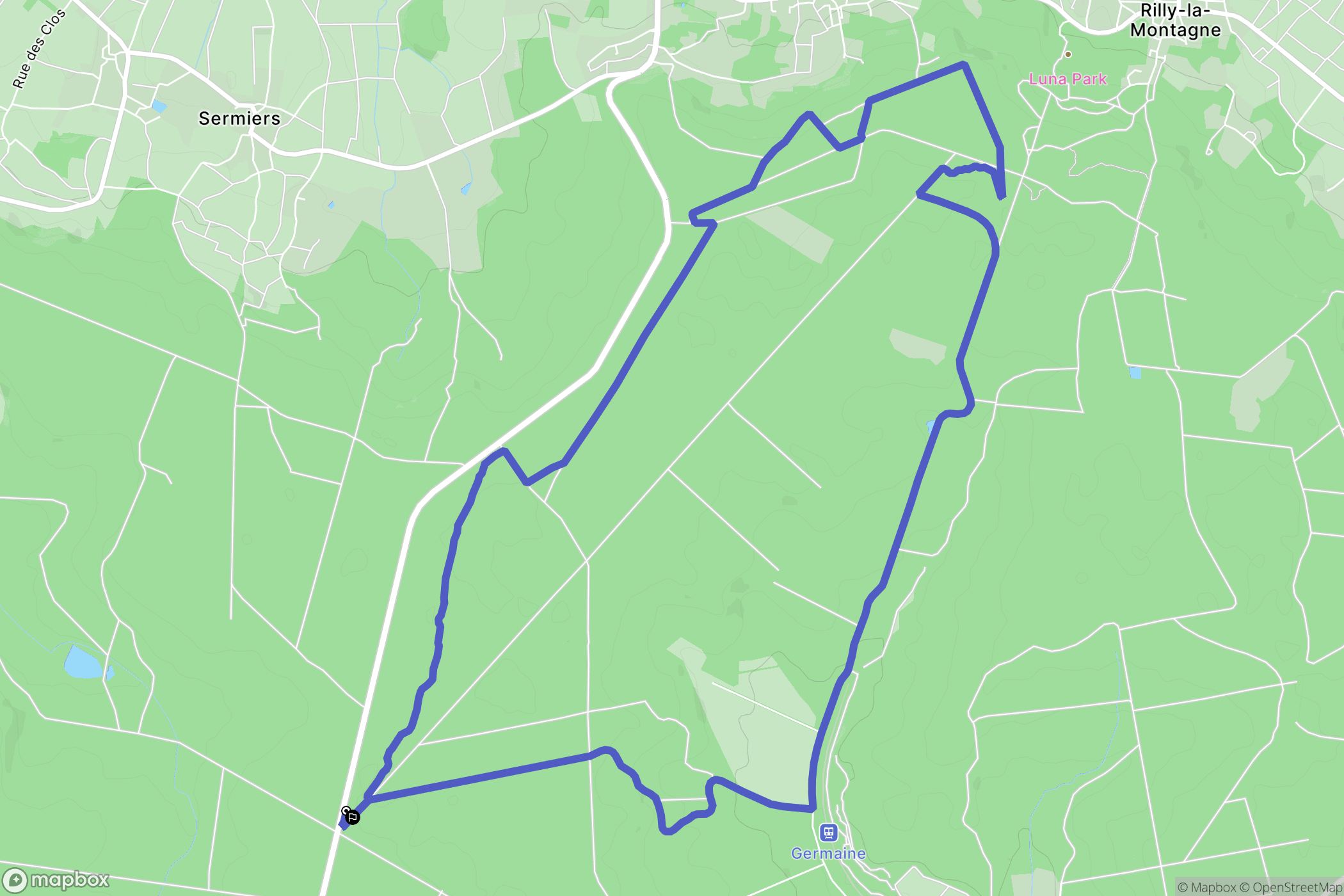 Sermiers : carte du parcours de randonnée - France