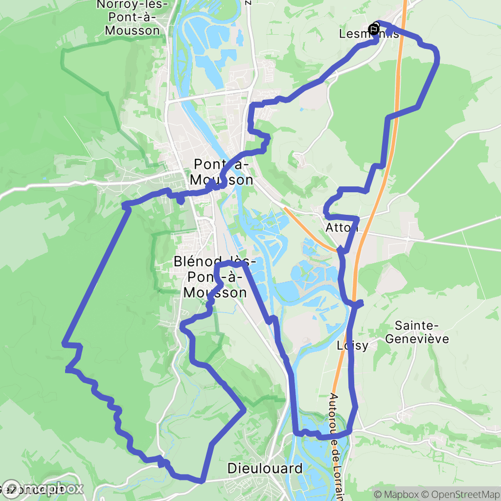 Lesménils : carte du parcours de randonnée - France