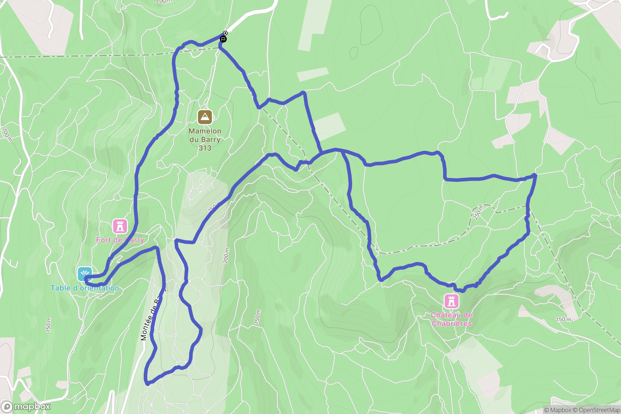 Saint-Paul-Trois-Châteaux : carte du parcours de randonnée - France