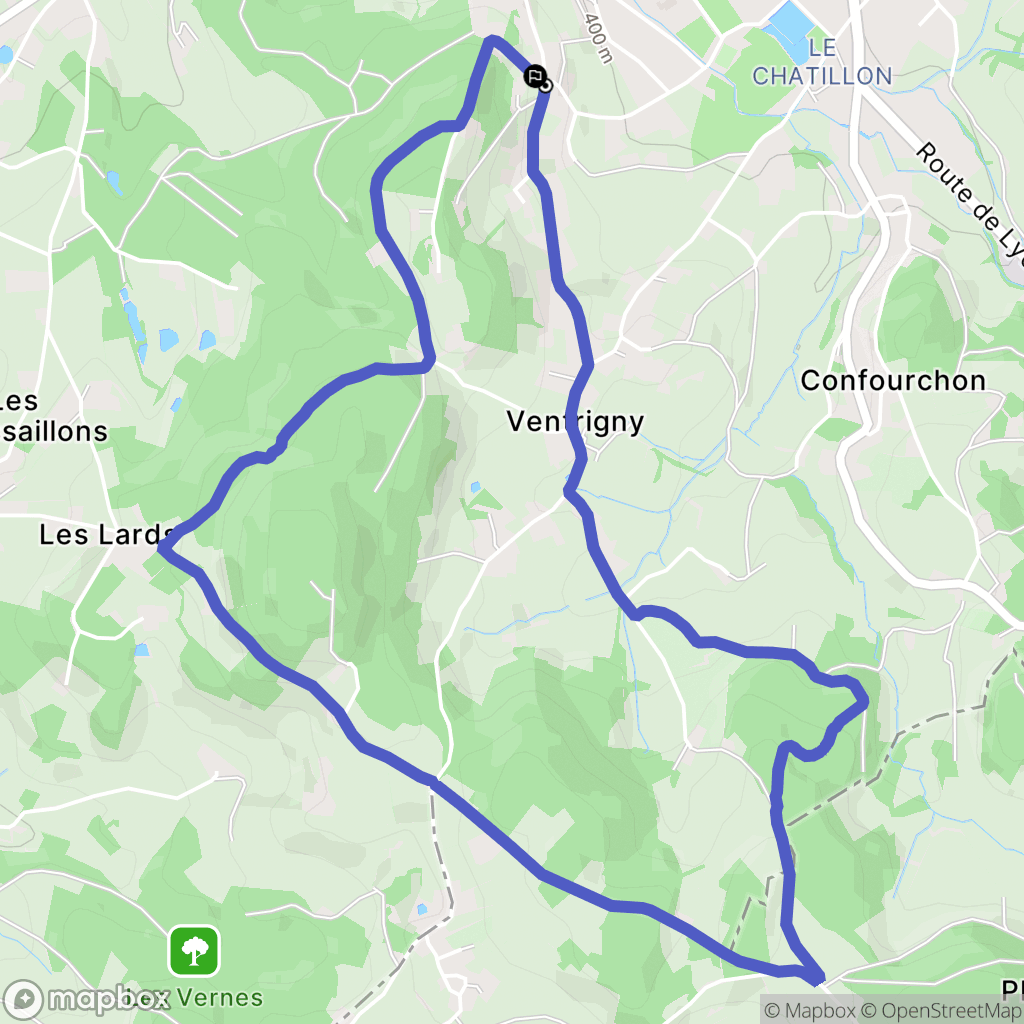 Chauffailles : carte du parcours de randonnée - France