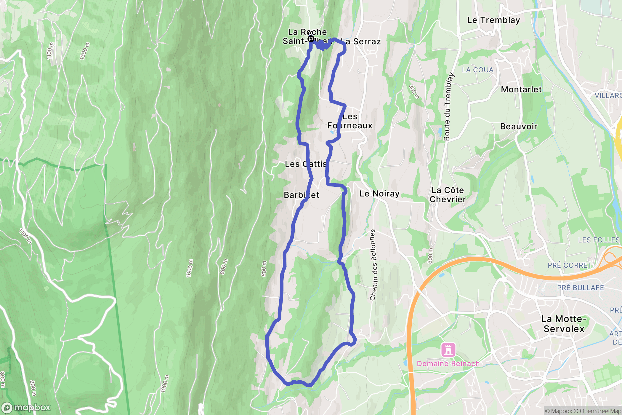 Le Bourget-du-Lac : carte du parcours de randonnée - France