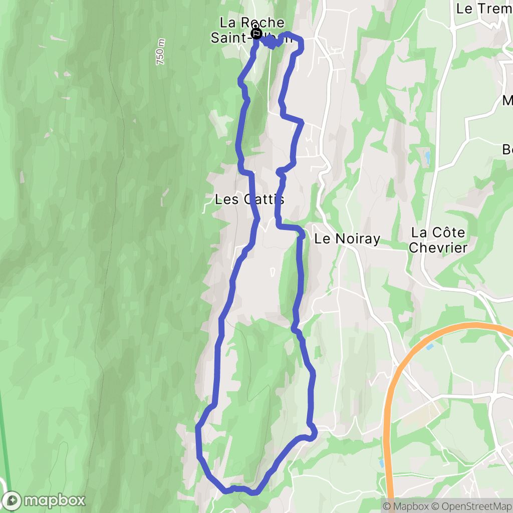 Le Bourget-du-Lac : carte du parcours de randonnée - France