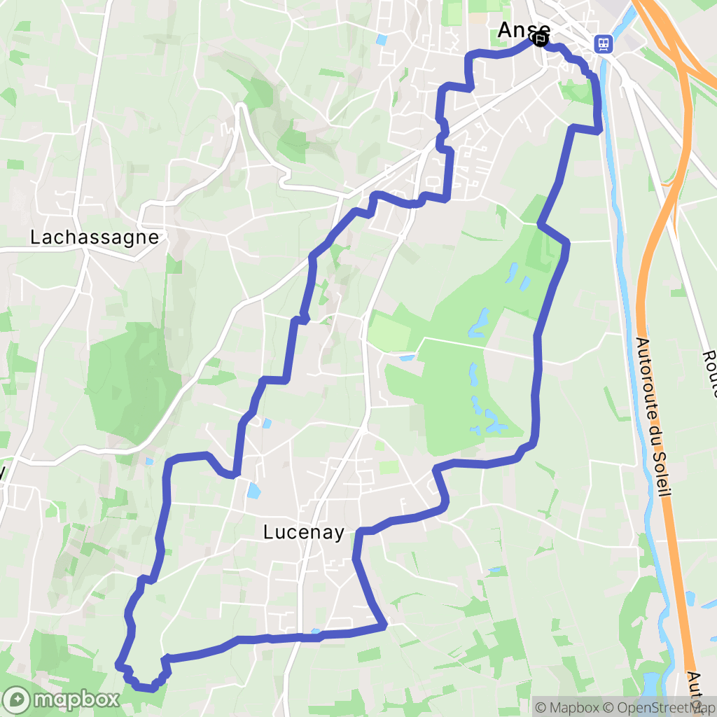 Anse : carte du parcours de randonnée - France