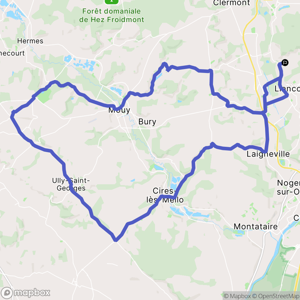 Bailleval : carte du parcours de randonnée - France