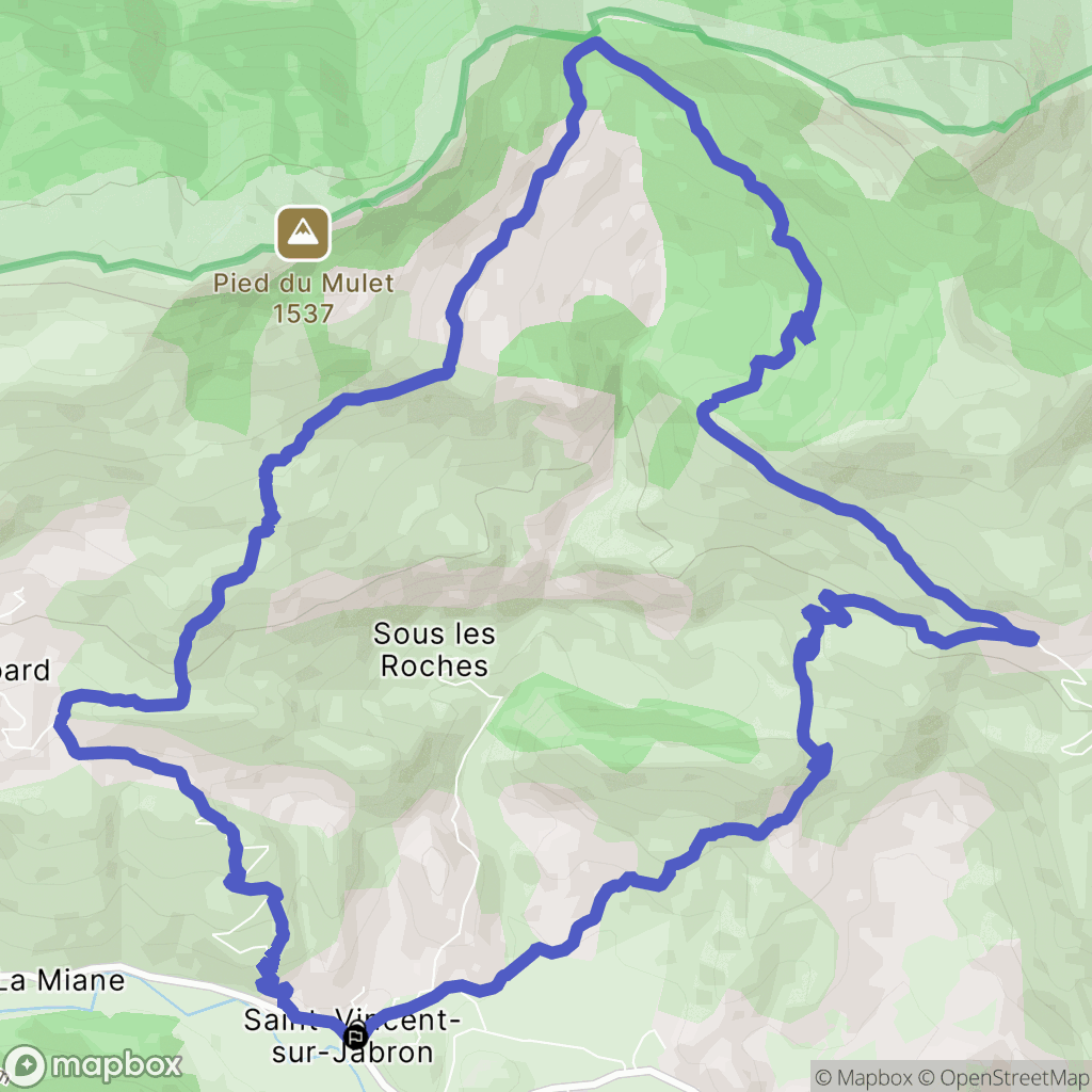 Saint-Vincent-sur-Jabron : carte du parcours de randonnée - France