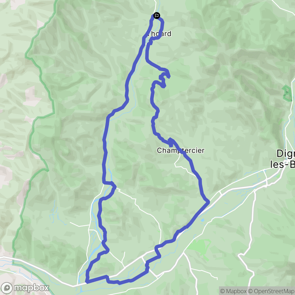 Thoard : carte du parcours de randonnée - France