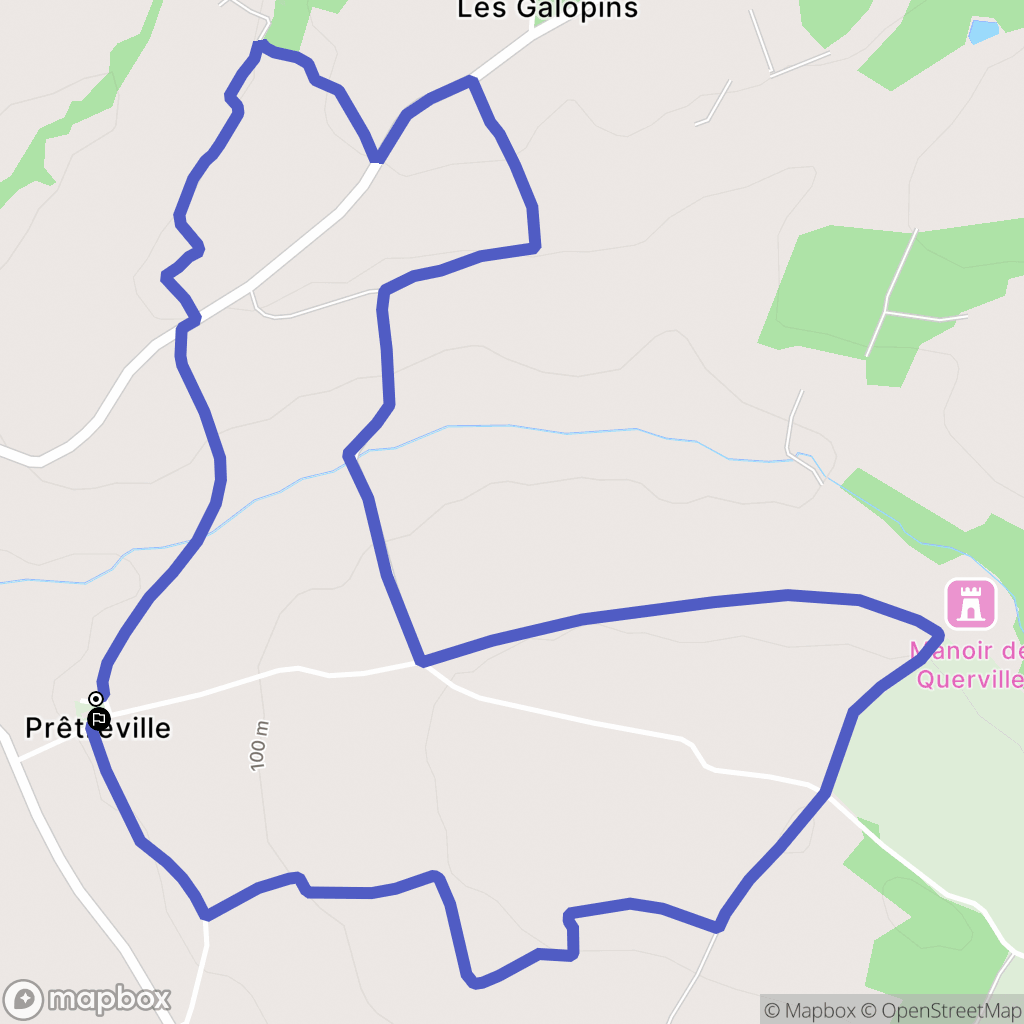Prêtreville : carte du parcours de randonnée - France