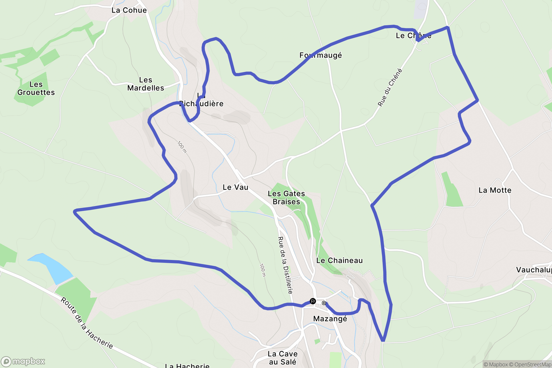 Mazangé : carte du parcours de randonnée - France