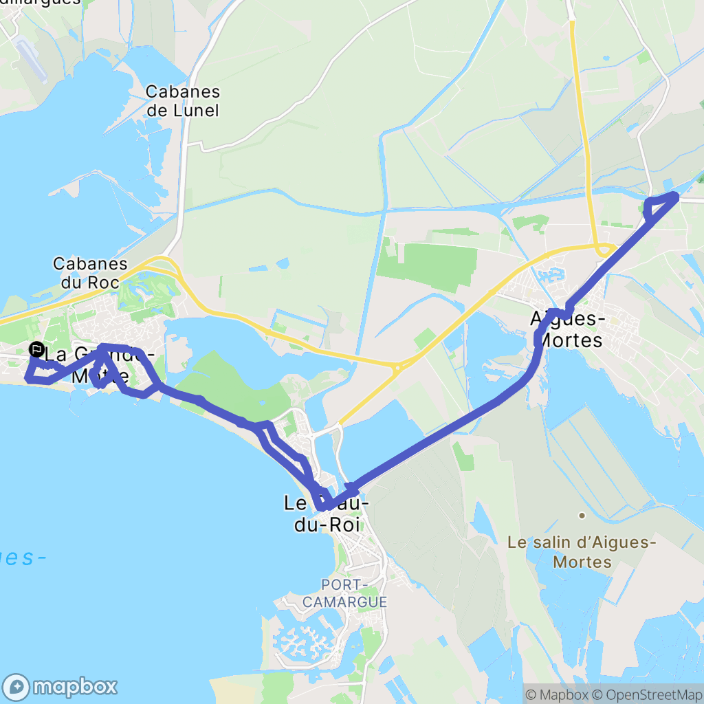 La Grande-Motte : carte du parcours de randonnée - France