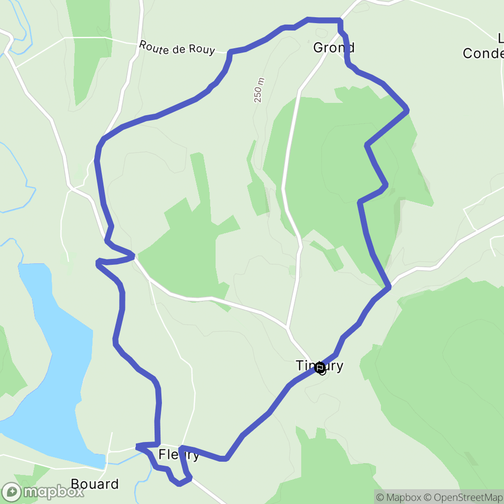 Tintury : carte du parcours de randonnée - France