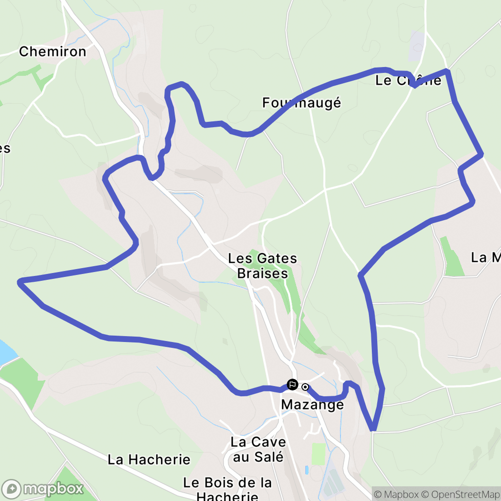 Mazangé : carte du parcours de randonnée - France