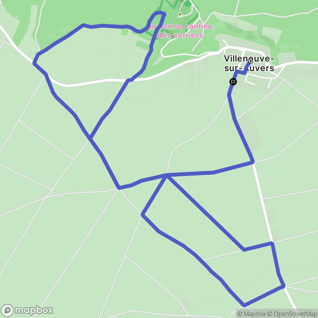 Villeneuve-sur-Auvers : carte du parcours de randonnée - France