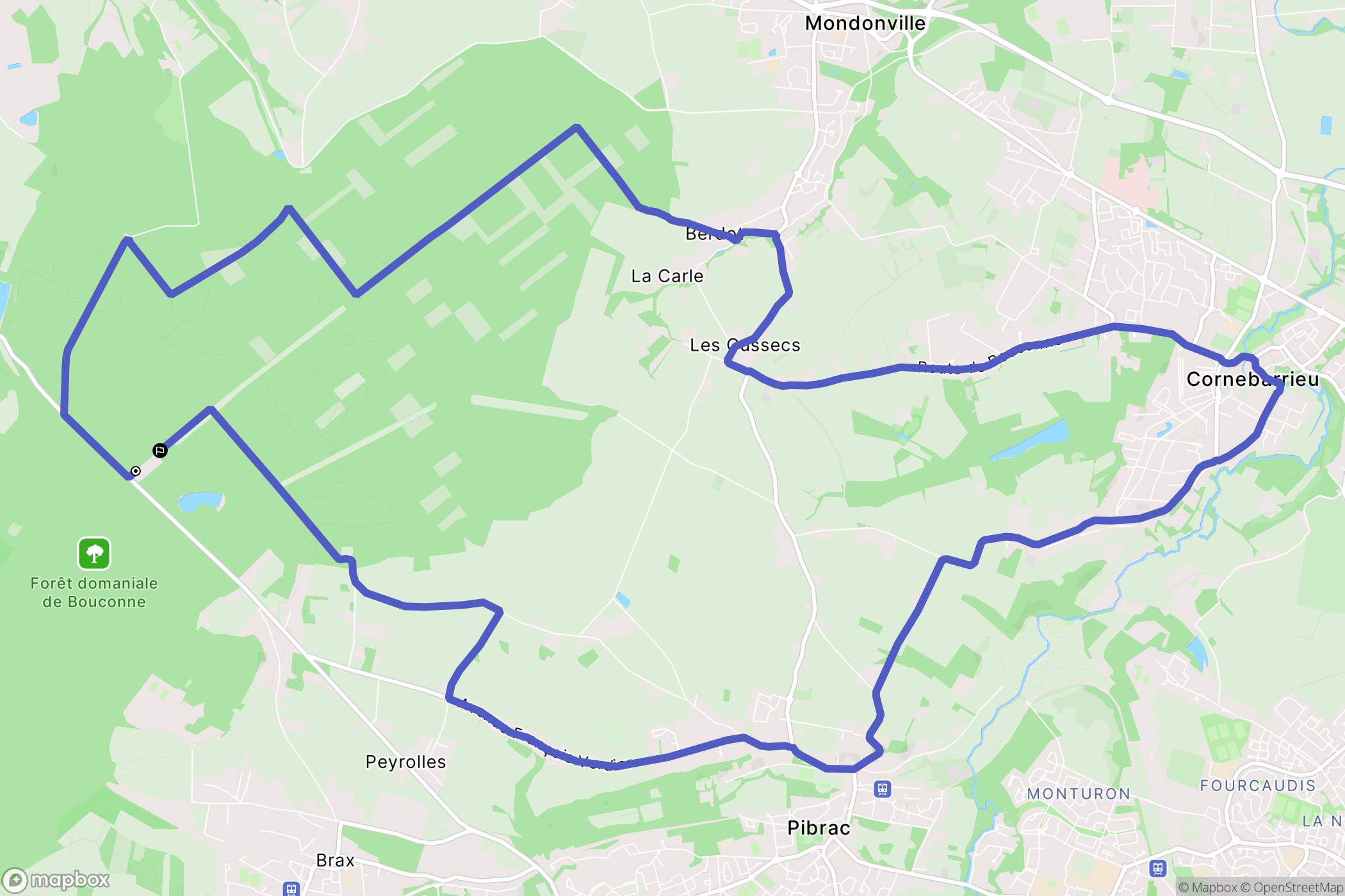 Pibrac : carte du parcours de randonnée - France